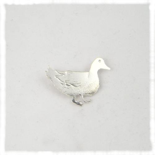 Silver duck brooch